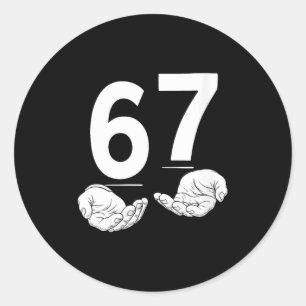Lustige Frauen Sechs Sieben 6 7 Meme Gen Alpha Sla Runder Aufkleber