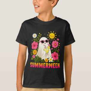 Lustige Frauen Sommer Halloween Süßer Spukgeist T-Shirt