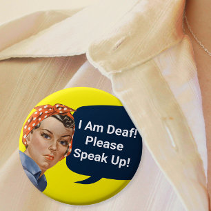 Lustige Frauen Vintage Rosie the Riveter Taubheit Button