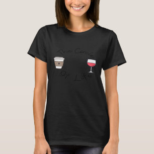 Lustige Frauen Witty Kreis des Lebens Wein und Kaf T-Shirt