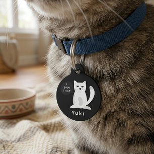 Lustige freche Katze "Ich habe das gesehen" Indivi Haustiermarke
