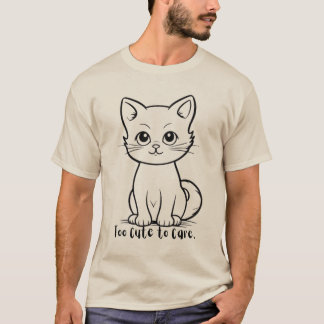 Lustige freche Katze "Zu süß, um sich zu kümmern" T-Shirt