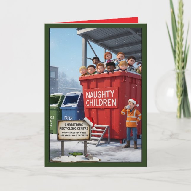 Lustige freche Kinder Weihnachtskarte Karte (Vorderseite)