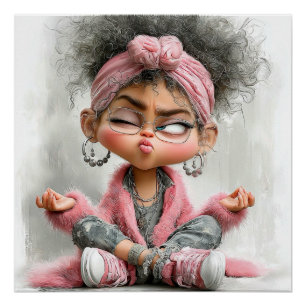 Lustige freche Yoga-Kunst Poster