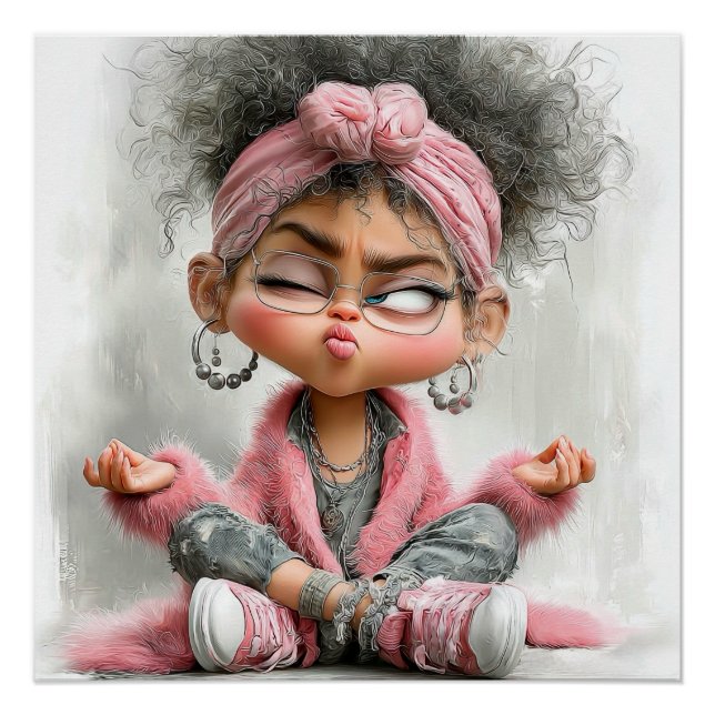 Lustige freche Yoga-Kunst Poster (Vorderseite)