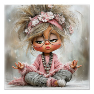 Lustige freche Yoga-Kunst Poster