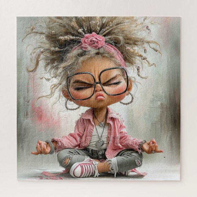 Lustige freche Yoga-Kunst Puzzle (Vertikal)