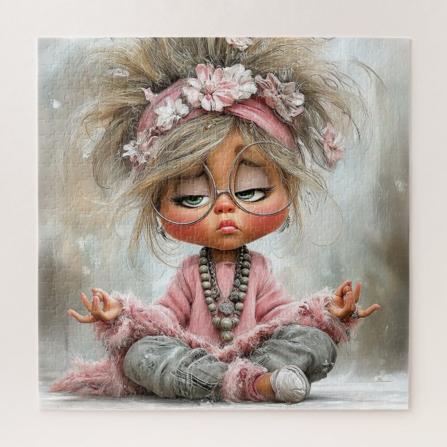 Lustige freche Yoga-Kunst Puzzle (Vertikal)