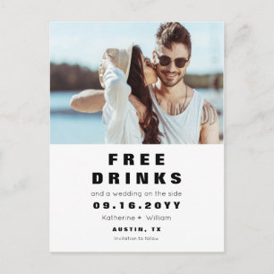 Lustige freie Getränke, die Save the Date mit Foto Ankündigungspostkarte