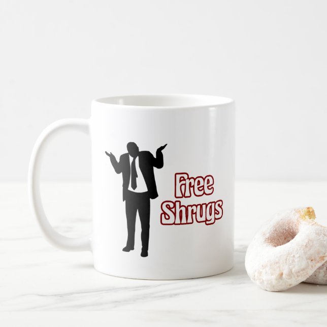 Lustige freie Shrugs-Kaffee-Tasse Tasse (Mit Donut)