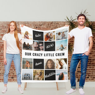 Lustige Freunde 12 Foto-Collage-Andenken-Geschenk Fleecedecke