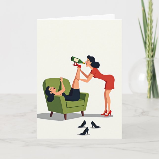Lustige Freunde Illustrationskarte Karte (Vorderseite)