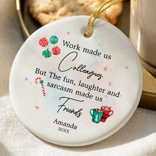 Lustige Freunde Kollegen Weihnachten personalisier Keramik Ornament