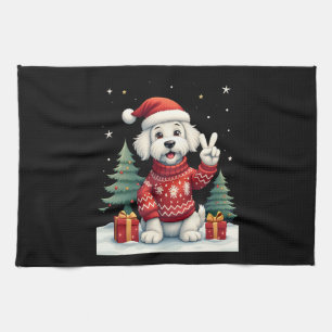 Lustige Friedenshand Malteser Weihnachtslichter Da Geschirrtuch