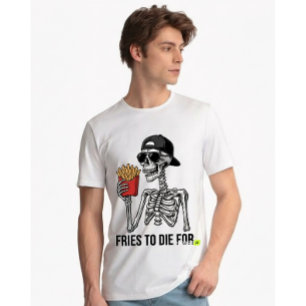 Lustige Fritten, für die man sterben kann Skelett Tri-Blend Shirt