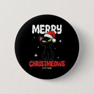 Lustige Frohe Christmeows Fröhliche Katzen Weihnac Button