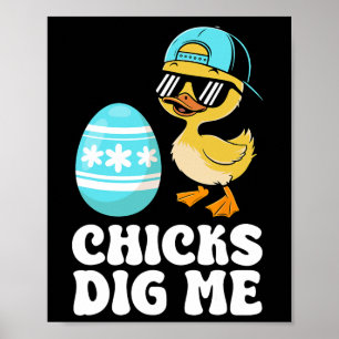 Lustige Frohe Ostern Küken Graben Mich Osterei Wac Poster