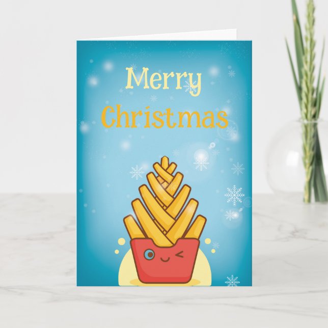 Lustige Frohe Weihnachten gefaltete Grußkarte Karte (Vorderseite)
