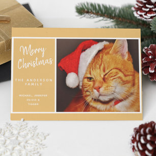 Lustige Frohe Weihnachten Orange Katze mit Santa H