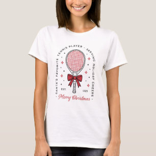 Lustige frohe Weihnachtsgrüße für Tennisliebhaber T-Shirt