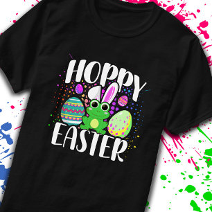 Lustige Fröhliche Hoppelnde Ostereier Süße Frosch  T-Shirt