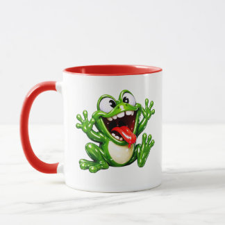 Lustige Frosch-Cartoon-Illustration Tasse