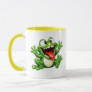 Lustige Frosch-Cartoon-Illustration Tasse