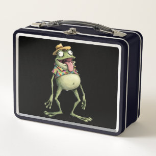 Lustige Frosch-Metall-Lunchbox Metall Brotdose