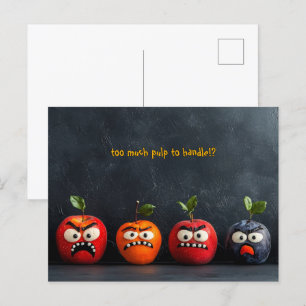 Lustige Fruchtschmünke, zu viel Mark zum Anfassen Postkarte