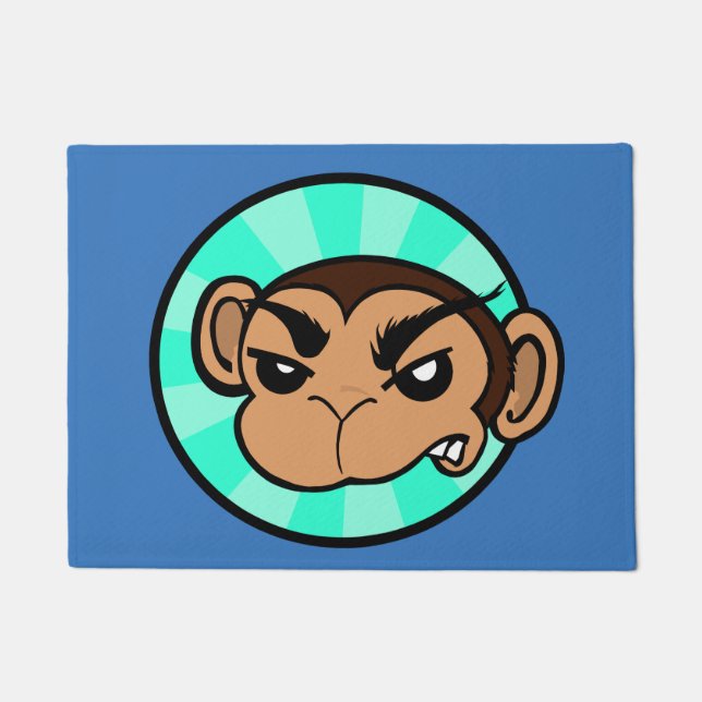 LUSTIGE FRUSTRIERTE AFFE-FUSSMATTE FUßMATTE (Vorderseite)