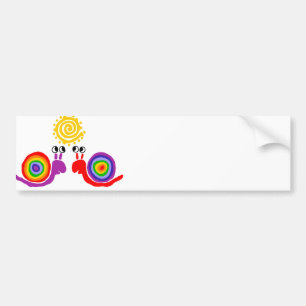 Lustige Funky Regenbogen-Schnecke-Liebe-abstrakte Autoaufkleber