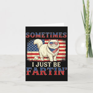Lustige furzende Katze amerikanische Flagge Retro Karte