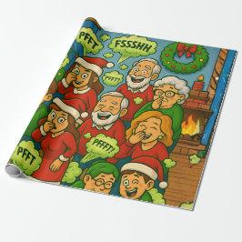 Lustige Furzende Weihnachtsfamilie Geschenkpapier