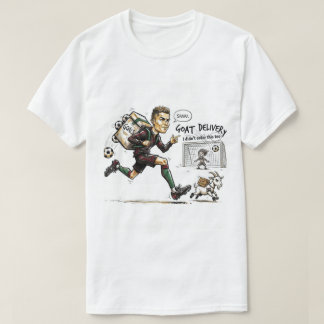 Lustige Fußball-Cartoon – Torschützen-Fan-Design T-Shirt