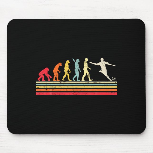 Lustige Fußball-Evolution des Mannes Vintage Retro Mousepad (Vorne)