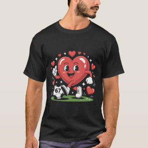 Lustige Fußball Herz 67 Meme Valentinstag Pyjama T-Shirt