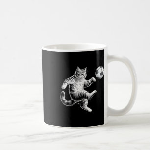 Lustige Fußball-Katze Männer Frauen Kinder Kaffeetasse
