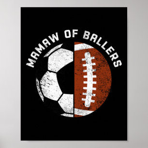 Lustige Fußball-Oma Mamaw von Llers  Poster