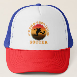 Lustige Fußball-Sprüche Vintage-Silhouette Spieler Truckerkappe