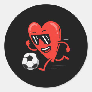 Lustige Fußball Valentinstag Herz Jungen Männer Sp Runder Aufkleber