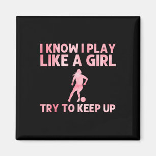 Lustige Fußballkunst für Frauen Mädchen Fußballspi Magnet