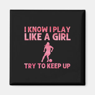 Lustige Fußballkunst für Frauen Mädchen Fußballspi Magnet