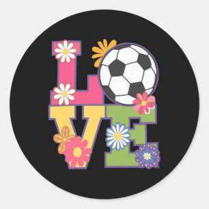 Lustige Fußballkunst für Frauen Mädchen Fußballspi Runder Aufkleber