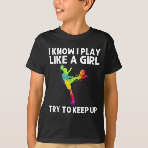 Lustige Fußballkunst für Frauen Mädchen Fußballspi T-Shirt