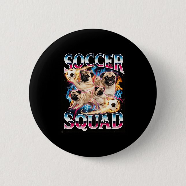 Lustige Fußballmannschaft Retro-Hund-Meme Cool Bra Button (Vorderseite)