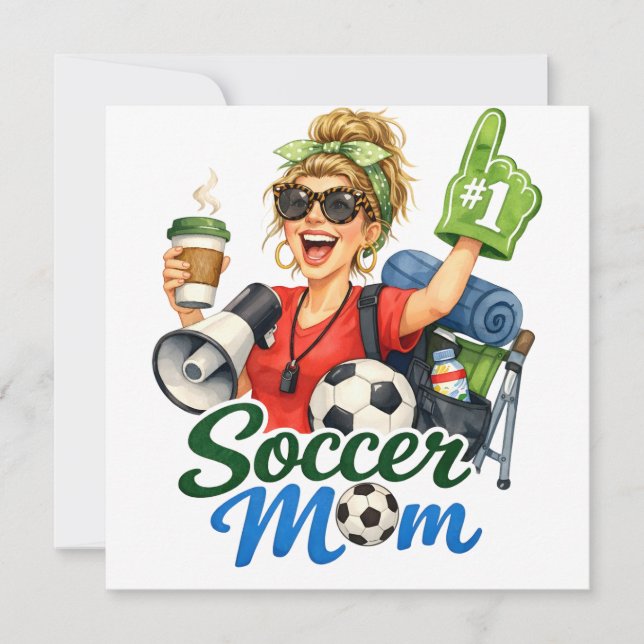 Lustige Fußballmutter  Karte (Vorderseite)
