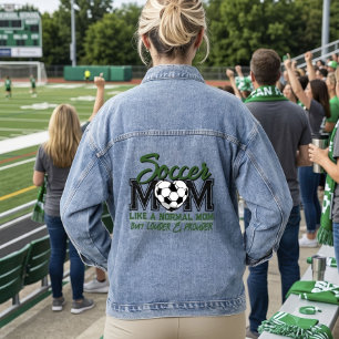 Lustige Fußballmutter Lauter Stolzgrüner Spieltag Jeansjacke