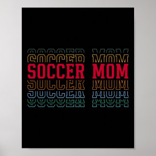 Lustige Fußballmutter mehrschichtiger Text Mutter Poster
