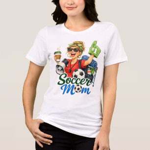 Lustige Fußballmutter  Tri-Blend Shirt