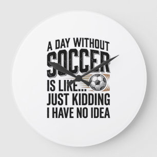 Lustige Fußballtag-Zitat Vintage-Shirt-Design_1 Große Wanduhr